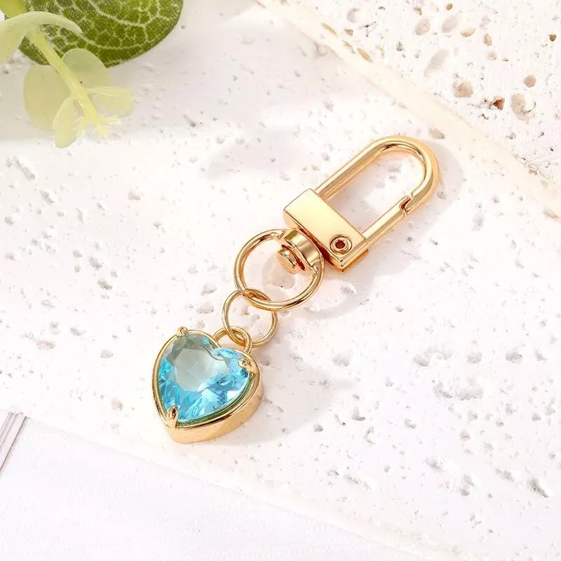 Glass Bling Colorful Heart Crystal Keychains Keyring For Women Friend Gift Trendy Cute Love Bag Car Airpods Box Mini Accessories Glass Bling Colorful Heart Crystal Keychains Keyring For Women Friend Gift Trendy Cute Love Bag Car Airpods Box Mini Accessories
