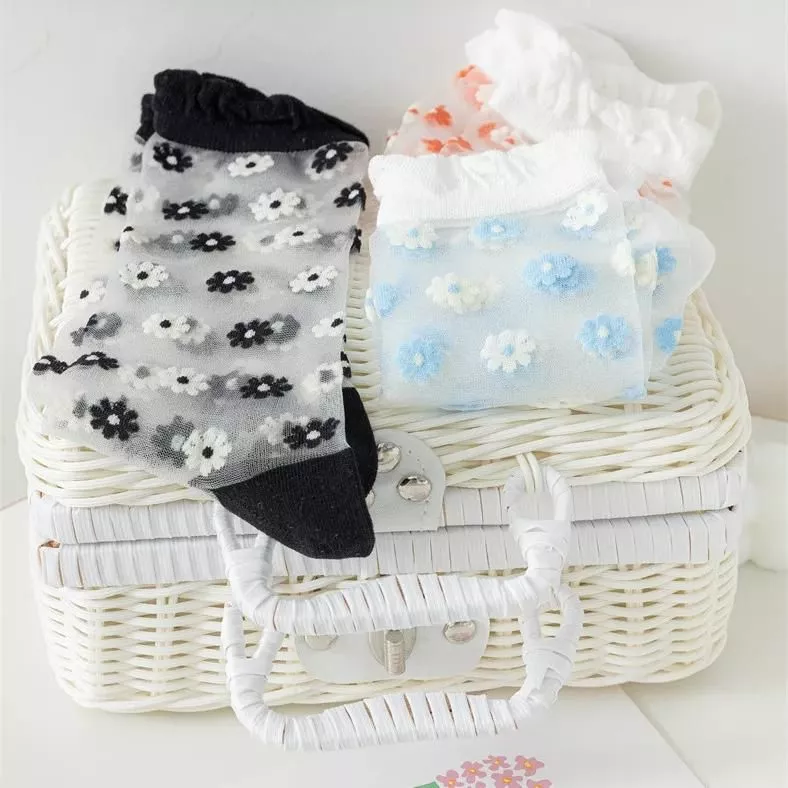 Japanese Korean Floral Print Women Socks Summer Ultra-thin Transparent Crystal Silk Socks Harajuku Retro Girls Kawaii Cute Socks Japanese Korean Floral Print Women Socks Summer Ultra-thin Transparent Crystal Silk Socks Harajuku Retro Girls Kawaii Cute Socks