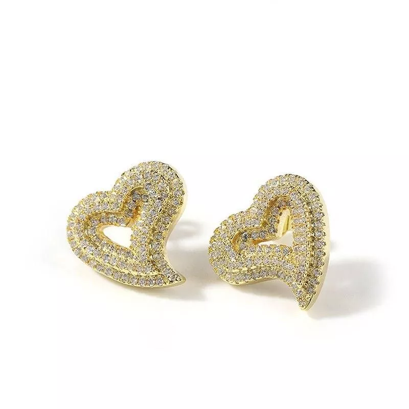 Huitan Gorgeous Heart Stud Earrings Bling Bling Bridal Wedding Accessories Temperament Women's Jewelry Love Earrings Fancy Gift Huitan Gorgeous Heart Stud Earrings Bling Bling Bridal Wedding Accessories Temperament Women's Jewelry Love Earrings Fancy Gift